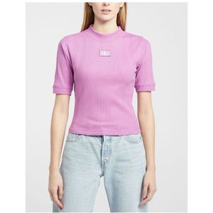 Women's Calvin Klein Ribbed T-Shirt In Purple - Maat 36