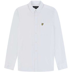 Lyle & Scott Heren Knoop-overhemd Katoen Linnen (Wit)