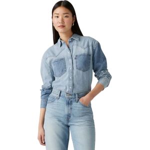 Levis Dames Teodora Denim Lichtgewicht Shirt (Lichtblauw)