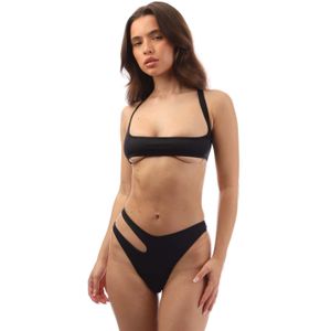 Off White Dames/Dames Uitgesneden Bikiniset (Zwart, Wit)