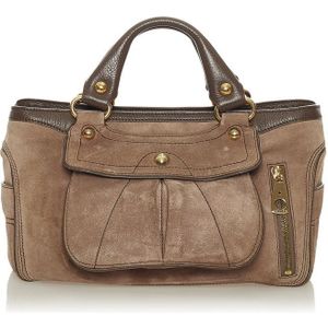Vintage Celine Boogie Suede Leather Handbag Brown