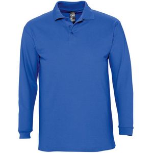 SOLS Heren-Winter II Poloshirt met lange mouwen van PiquÃ© katoen (Koningsblauw)