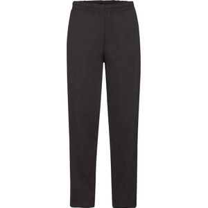 Fruit of the Loom Heren joggingbroek met open zoom (Zwart)