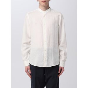 Linnen Shirt Met Mandarijnkragen Lange Mouwen