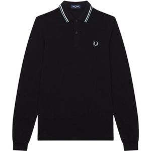 Fred Perry - Hemelsblauw - Poloshirt - Zwart - Lange Mouwen