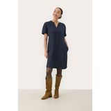 Part Two - Elegante Jurk met V-Hals - Zwart - Dames - Linnen