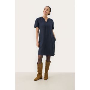 Part Two - Elegante Jurk met V-Hals - Zwart - Dames - Linnen