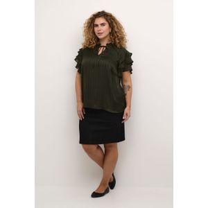 Blouse met korte mouwen Regular fit Forest Night green