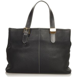 Vintage Burberry Leather Handbag Black