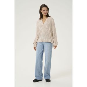 Blouse met lange mouwen Regular fit Feather Gray,Chalk Print grey white