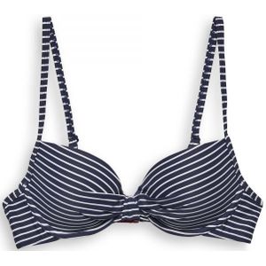 ESPRIT Women Beach voorgevormde gestreepte beugel bikinitop donkerblauw/wit