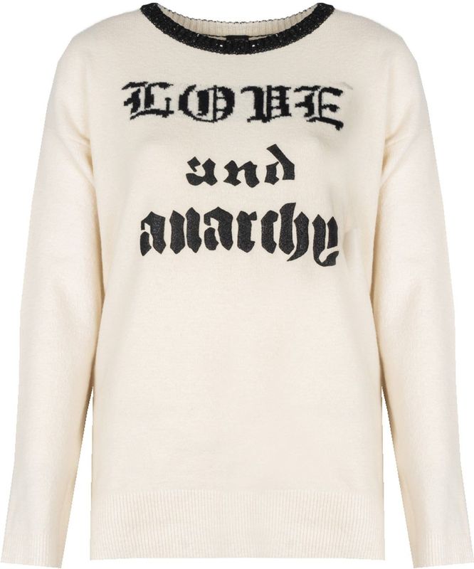 Pinko - Barbaresco Paillet Sweater - Wit - Dames - Wol