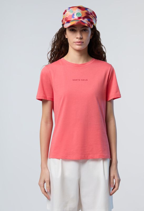 North Sails - T-shirt - Roze - Katoen - Wijde Hals - Korte Mouwen