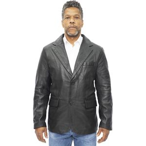 Leren Herenblazerjack - Hamilton - Echt Italiaans Lamsleer - Met 2 Knopen
