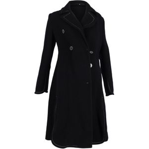 Max Mara Visible Stitch Dubbelzijdige Jas in Zwarte Wol