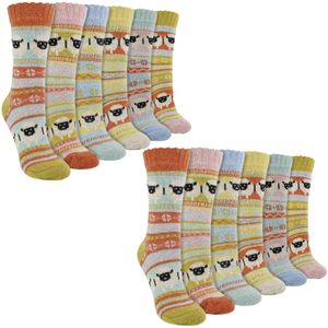 Dames 12-pack Alpaca Sokken met Schapenpatroon