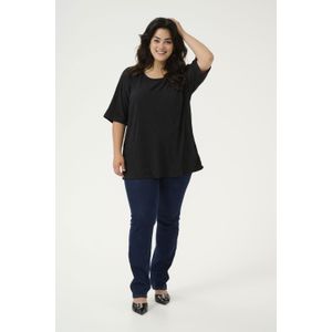 Blouse met korte mouwen Regular fit Black