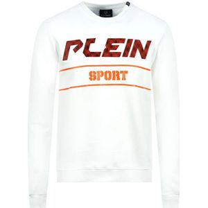 Philipp Plein Sport oranje vet logo witte trui