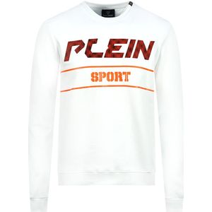 Philipp Plein Sport oranje vet logo witte trui