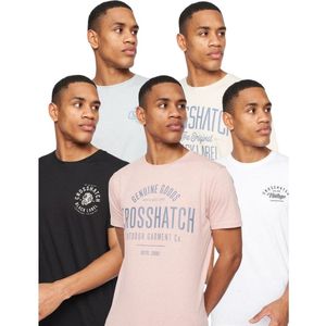 Crosshatch Heren Fermal T-Shirt (Set van 5) (Veelkleurig)