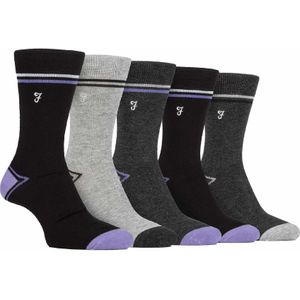 5-Pack Heren Bamboo Felgekleurde Gestreepte Sokken