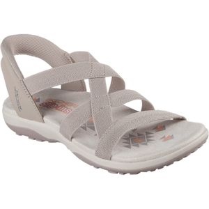 Skechers Reggae Slim Stretch Flex Textiel Dames Sandalen Taupe