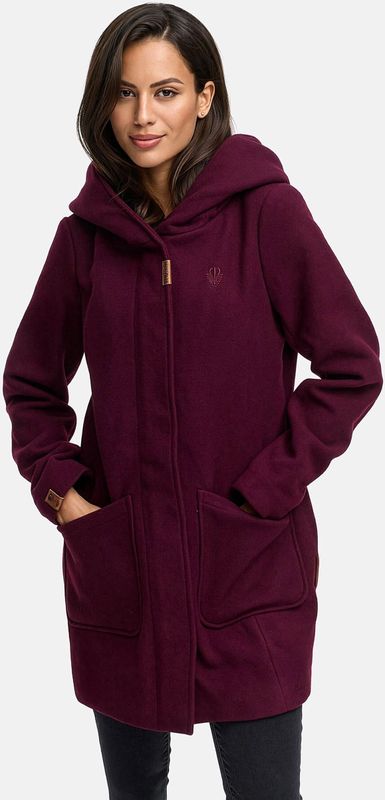 Marikoo - B819 - Dames Trenchcoat - Wijn - Lang