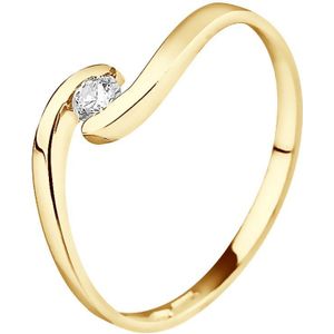 Diamond Solitaire 0080 Cts Geel Goud 18 Karaat