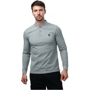 Men's Timberland Millers River LS Slim Polo Shirt In Grey Heather - Maat M