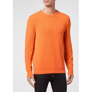 Philipp Plein - Pullover Ronde Hals Skull and Bones - Lichtblauw - Kasjmier