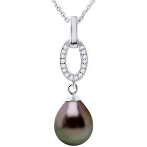 Ketting Jewelry Tahitian Pearl 8-9 mm Pear 925