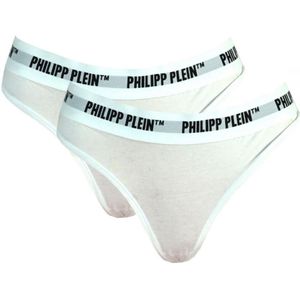 Philipp Plein set van twee witte ondergoedstrings