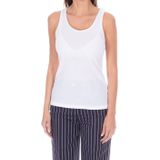 Tommy Hilfiger - Satijnen Afwerking Ronde Hals Tanktop - Wit - Dames