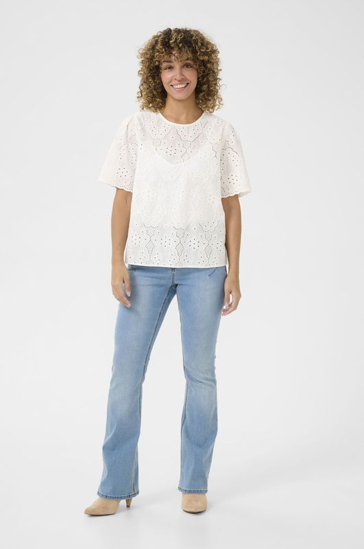 Blouse met korte mouwen Regular fit Snow White