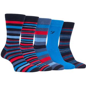 5-Pack Heren Bamboo Felgekleurde Gestreepte Sokken
