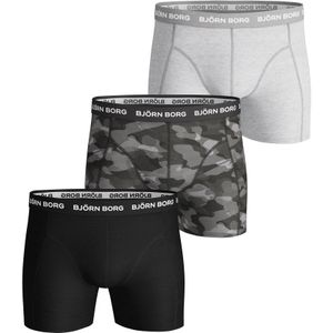 Björn Borg - 3 Paar Heren Katoenen Comfort Stretch Pasvorm Boxershorts - Grijs Mix