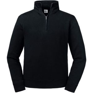 Russell Heren Authentieke Zip Neck Sweatshirt (Zwart) - Maat S