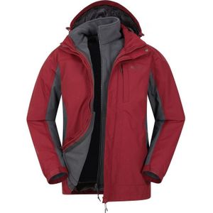 Mountain Warehouse Heren Thunderstorm 3 In 1 Waterdichte Jas (Rood) - Maat S