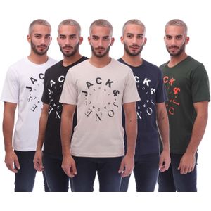 Jack And Jones Heren Warrior S T-Shirt (5-pack) (Veelkleurig)