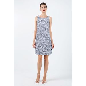 Conquista Fashion - A-lijn Jurk - Mouwloos - Bloemen - Knoopdetail