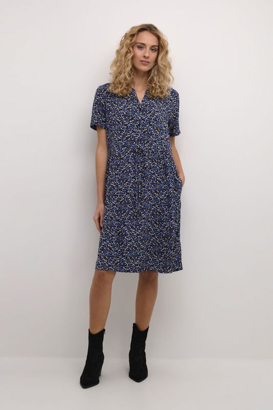 Cream - Jurk - Gemengde Kleuren - Tuniek - Knoopsluiting - Knielengte