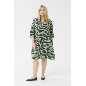 Jurk A-shape black green