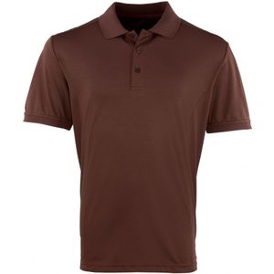 Premier Heren Coolchecker Pique korte mouw Polo T-Shirt (Bruin)