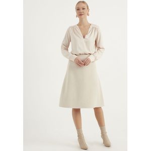 Beige A-lijn Midi Rok - Maat XL