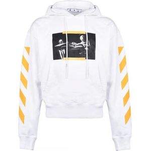 Off-White Carav Painting Over White Hoodie - Maat XS