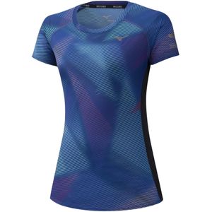 Mizuno - Aero - T-shirt - Blauw - Dames