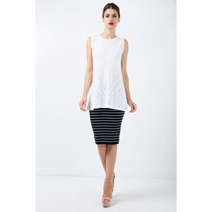 Conquista Fashion - Gestreepte Rok - Stretch Jersey - Kokerrok