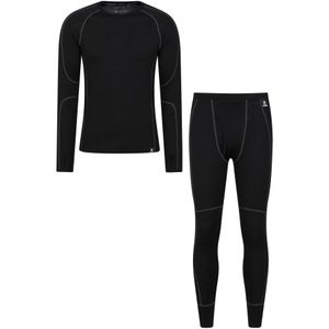 Mountain Warehouse Heren Asgard Merino Wol Base Layer Set (Zwart)