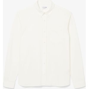 Heren Lacoste Regular-Fit Katoenen Jersey Overhemd in Crème