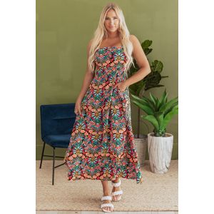 Maxi-jurk met bloemenprint en zakken